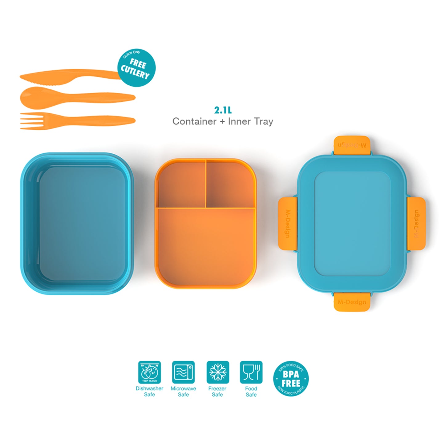2.1L Fresco™ Lunch Box +Free Cutlery