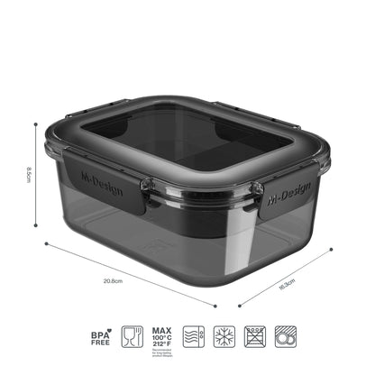 جديد -Fresco™ لانش بوكس - اسود دخانى