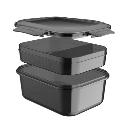 جديد -Fresco™ لانش بوكس - اسود دخانى