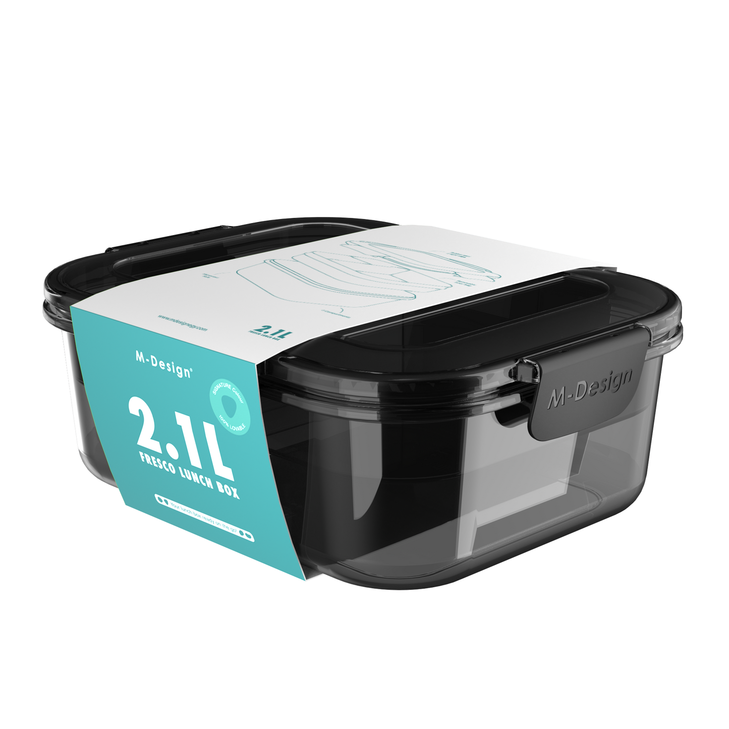 جديد -Fresco™ لانش بوكس - اسود دخانى