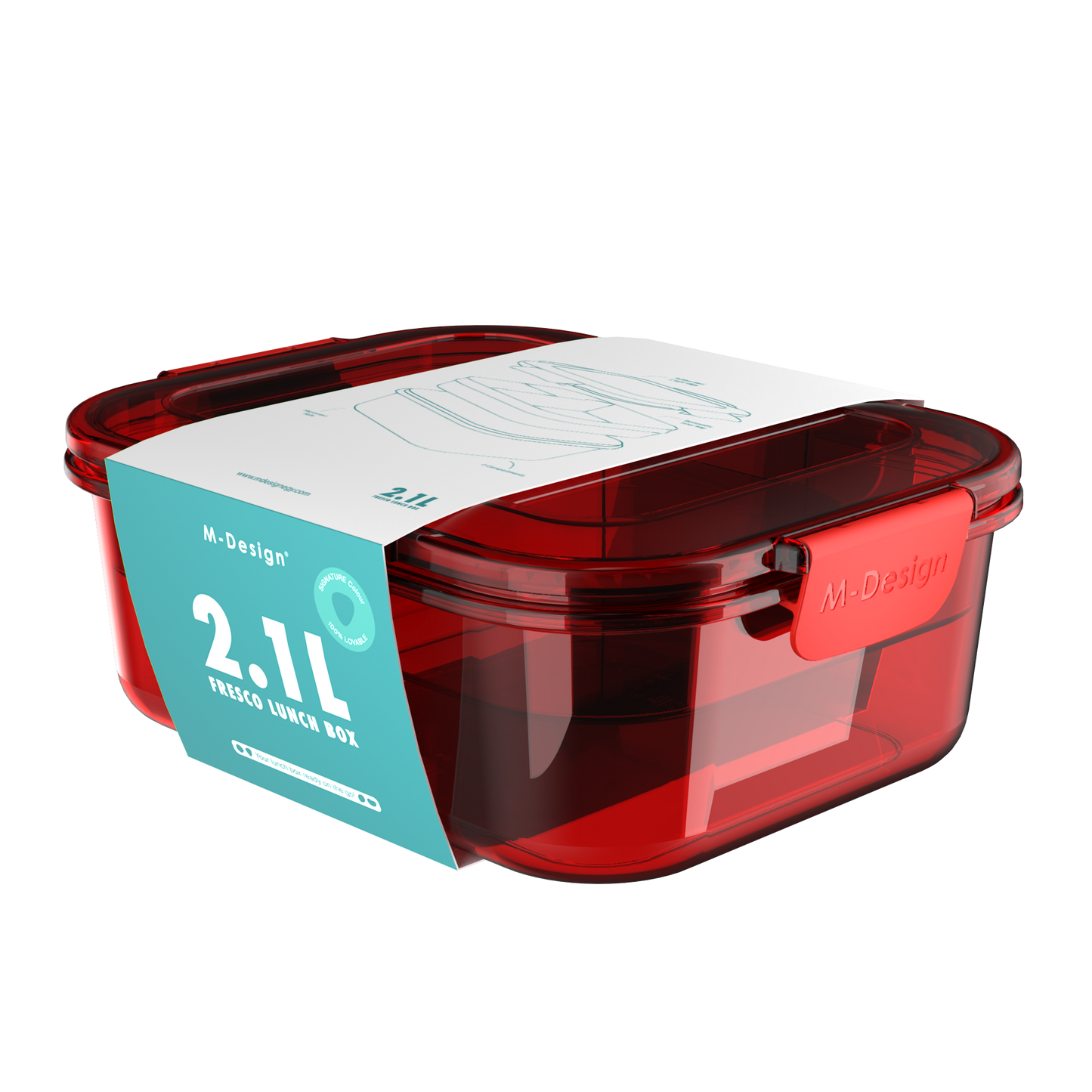 جديد -Fresco™لانش بوكس -  أحمر حلوى